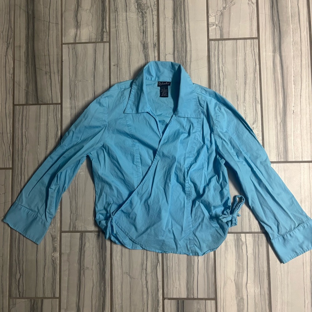 Rafaella Sky Blue Collared Blouse
